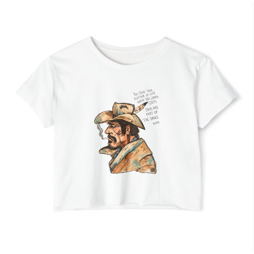 A cowboys word crop top