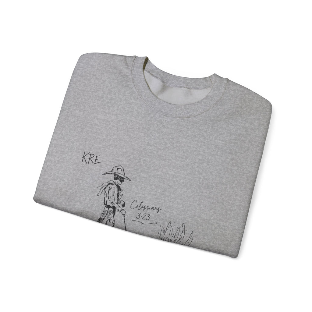 Cowboy bible verse Unisex Heavy Blend™ Crewneck Sweatshirt