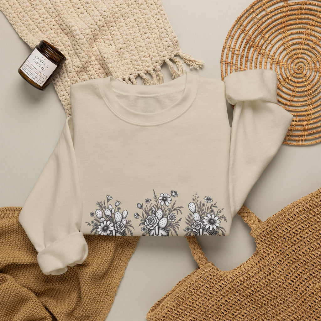 Wild boots & wild flowers Crewneck Sweatshirt