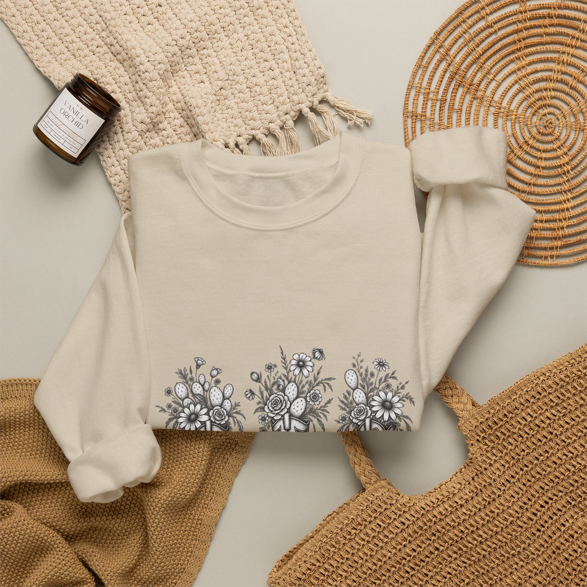 Wild boots & wild flowers Crewneck Sweatshirt