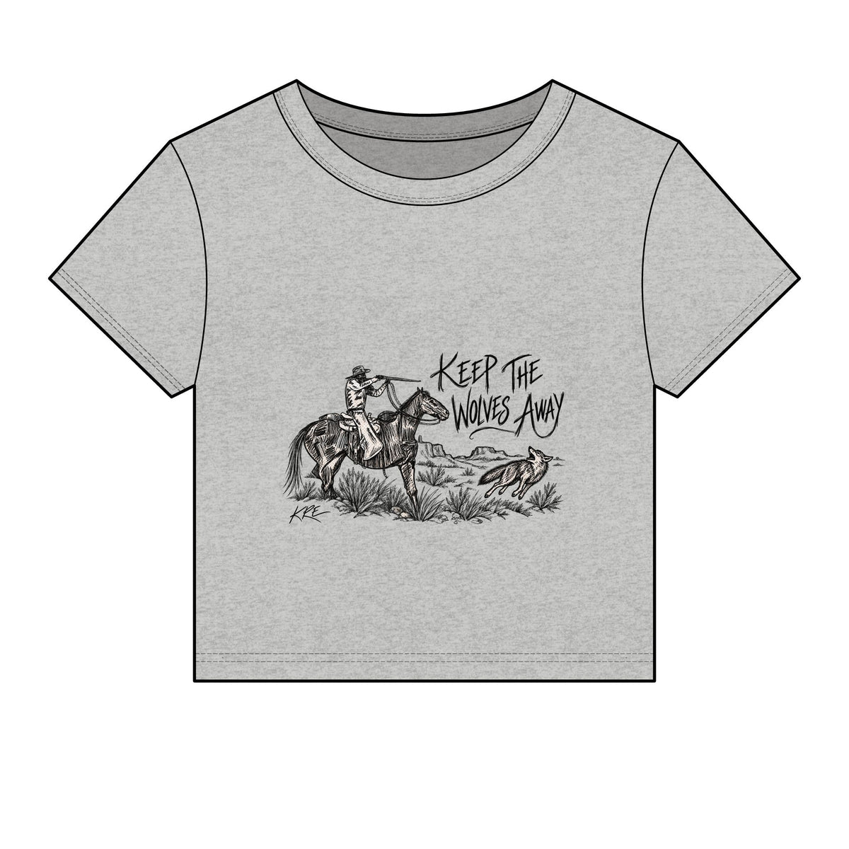 Keep the wolves away micro rib baby tee