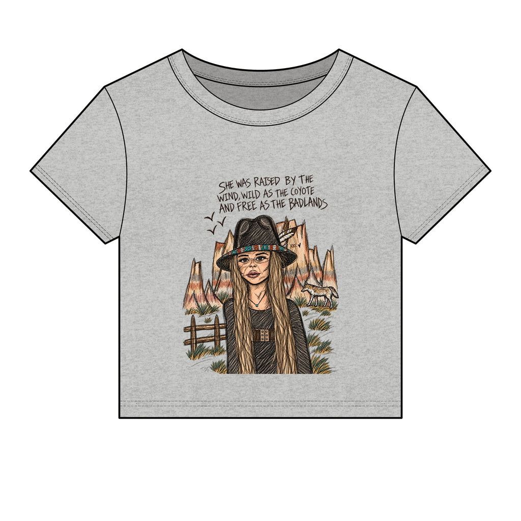 She was wild as the Badlands Micro Rib Baby Tee