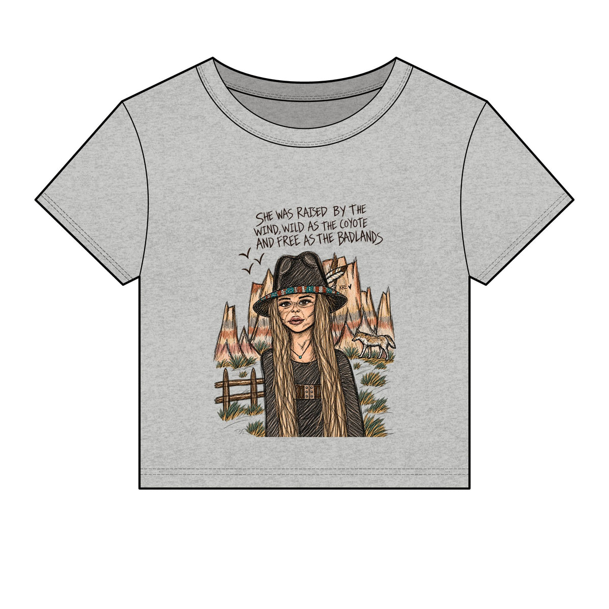 She was wild as the Badlands Micro Rib Baby Tee