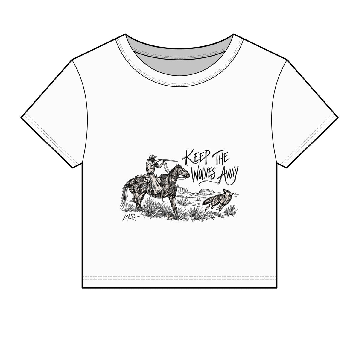 Keep the wolves away micro rib baby tee