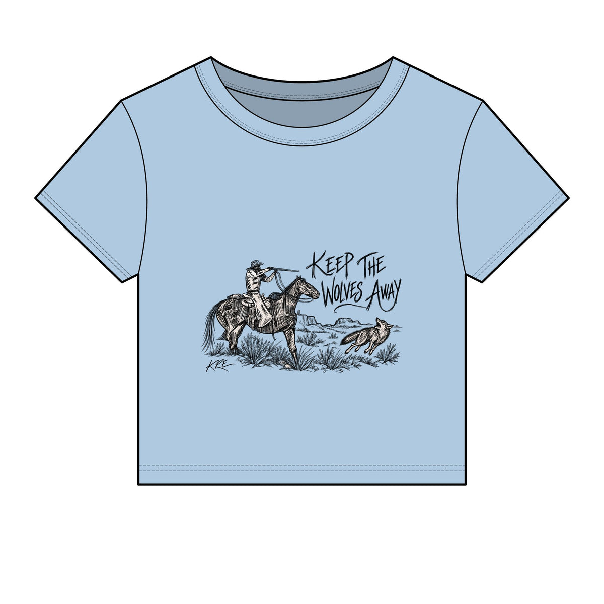 Keep the wolves away micro rib baby tee