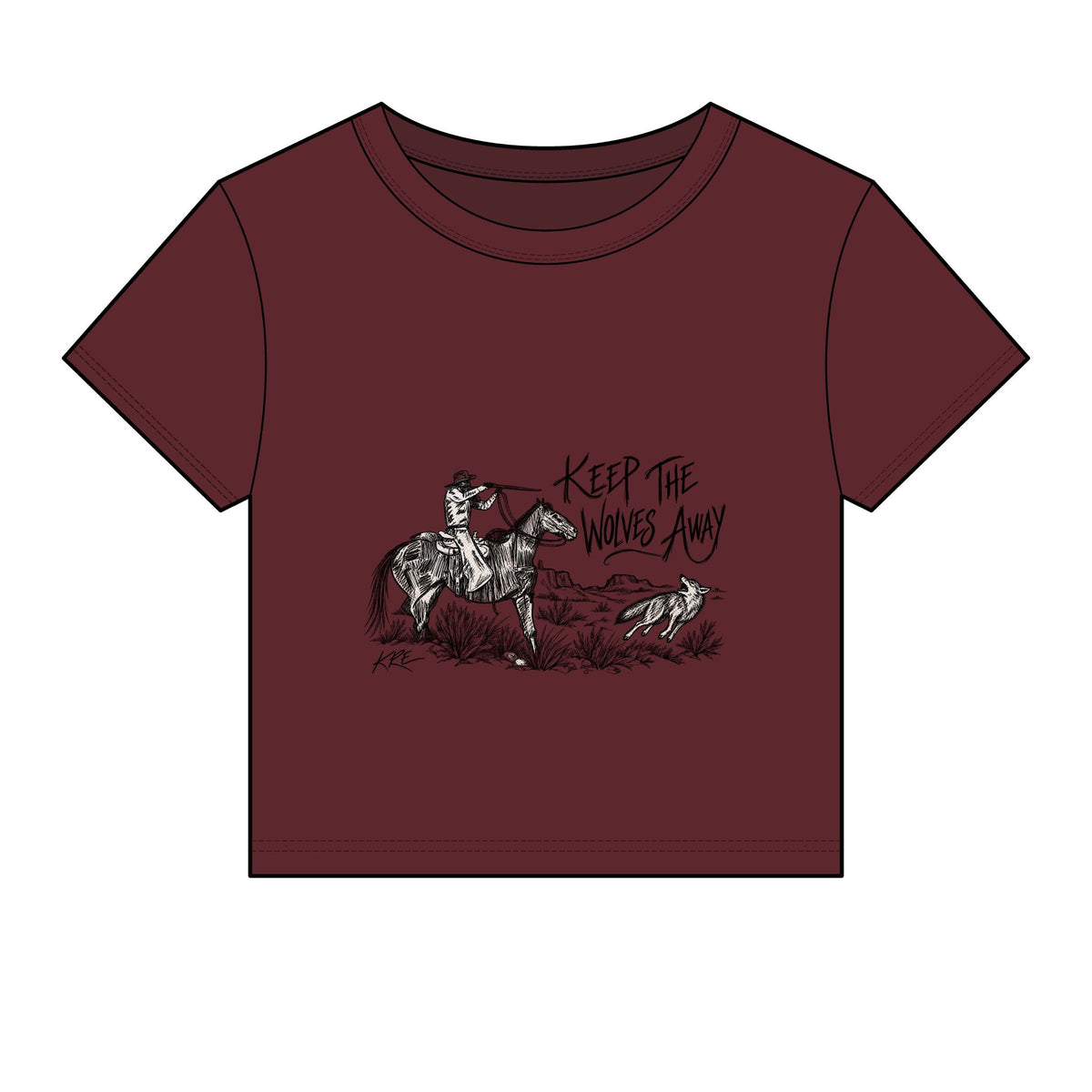 Keep the wolves away micro rib baby tee