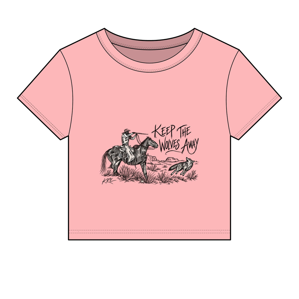 Keep the wolves away micro rib baby tee