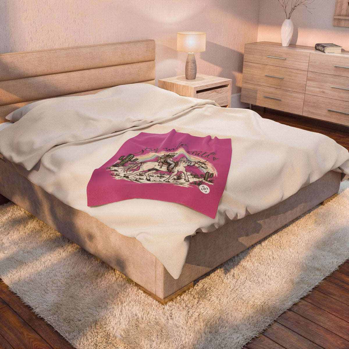 Stay wild child plush blanket