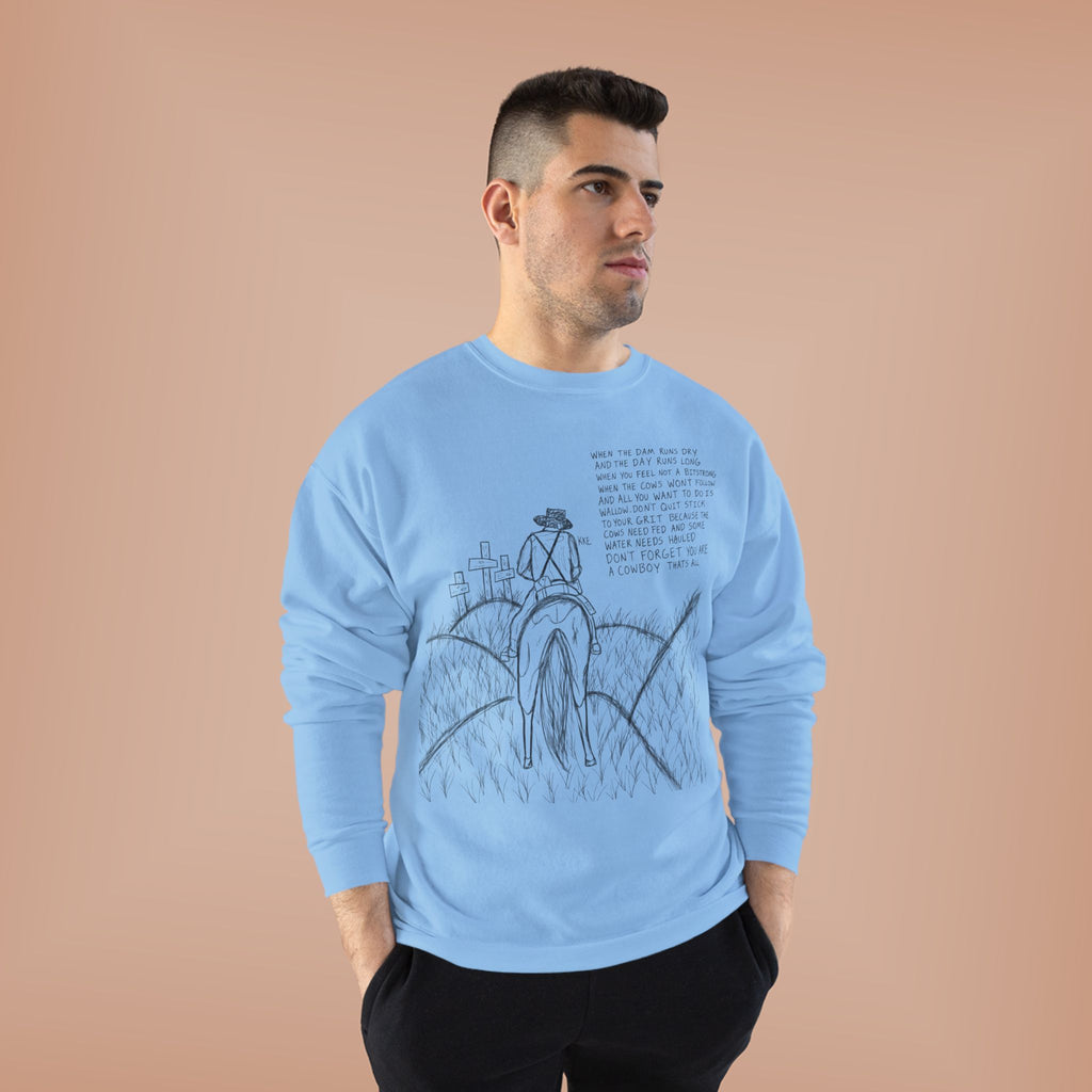 Cowboy that’s all poem crewneck