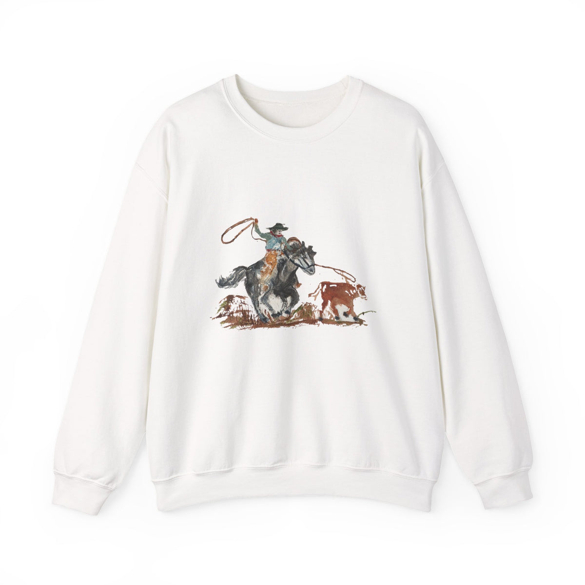 Roper Crewneck Sweatshirt watercolor by Paula Emry-burtt