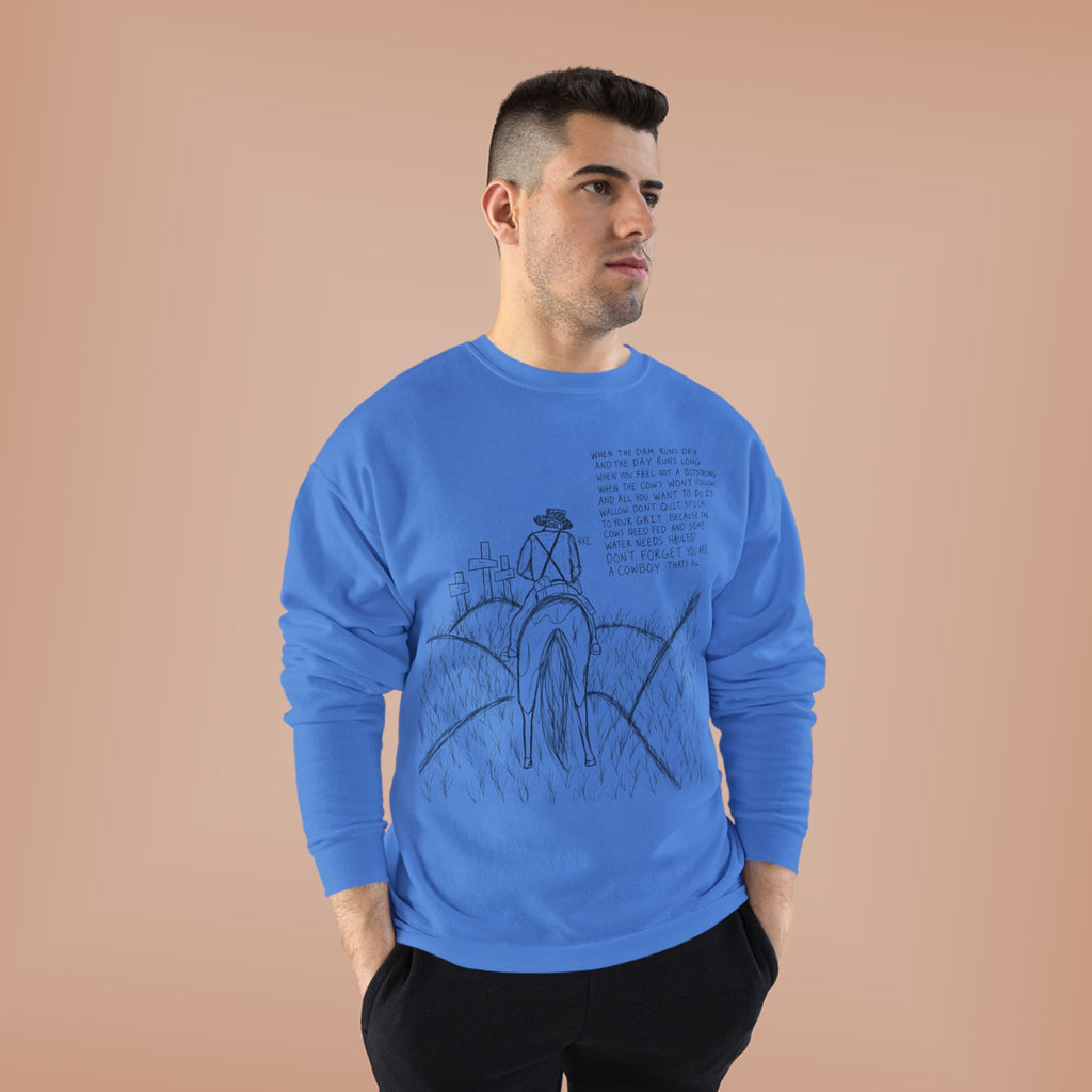 Cowboy that’s all poem crewneck