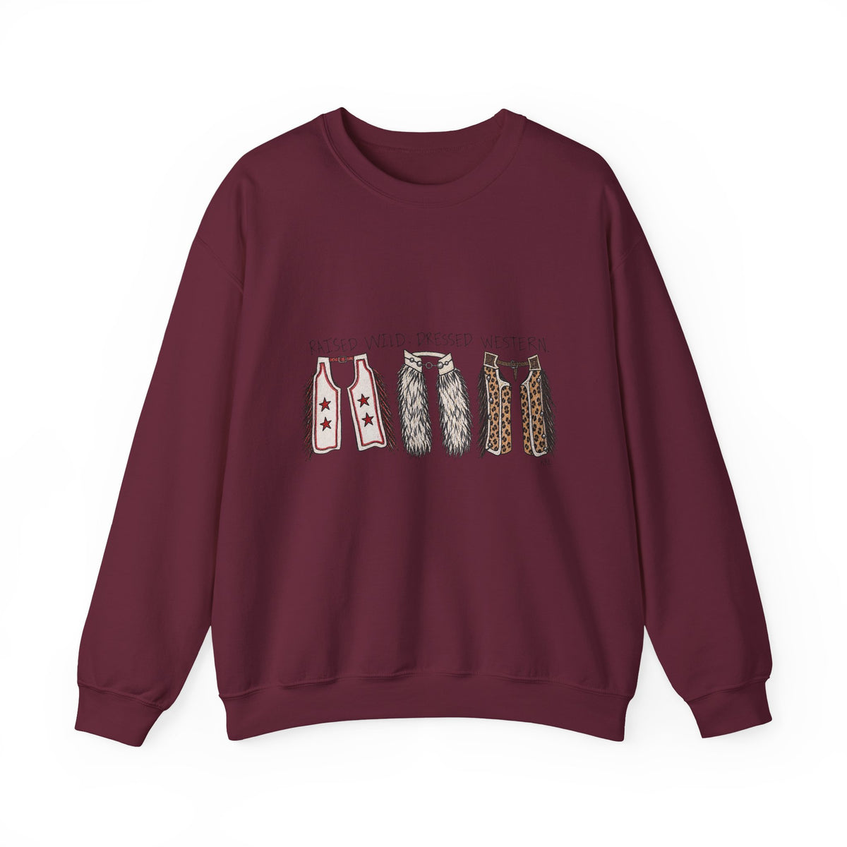Raised wild dressed western Unisex Heavy Blend™ Crewneck Sweatshirt