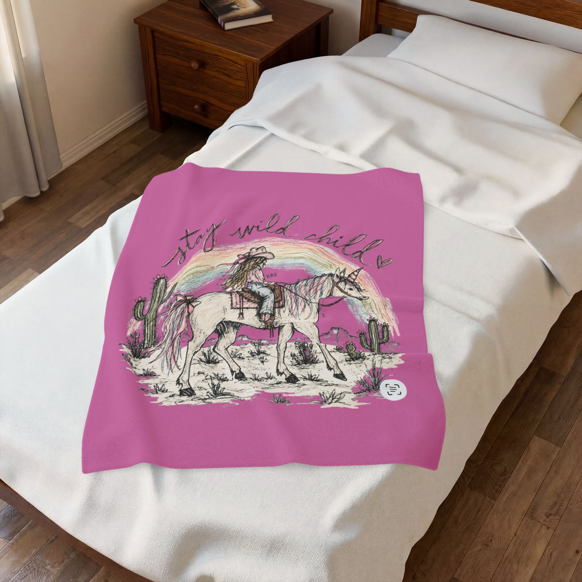 Stay wild child plush blanket