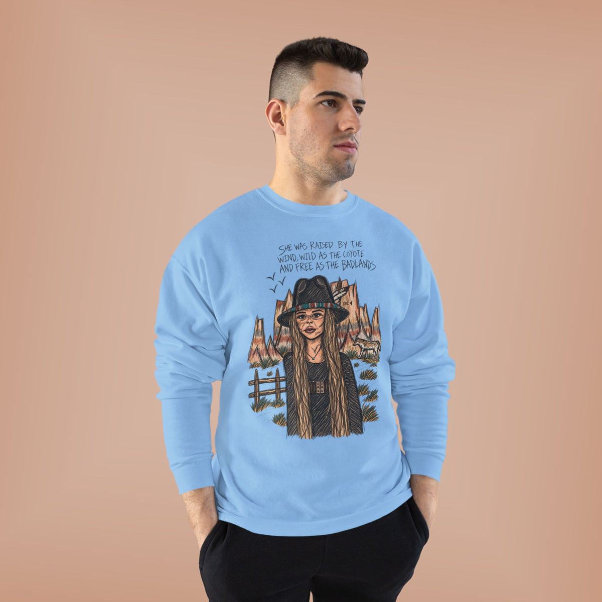 She was as free as the badlands crewneck