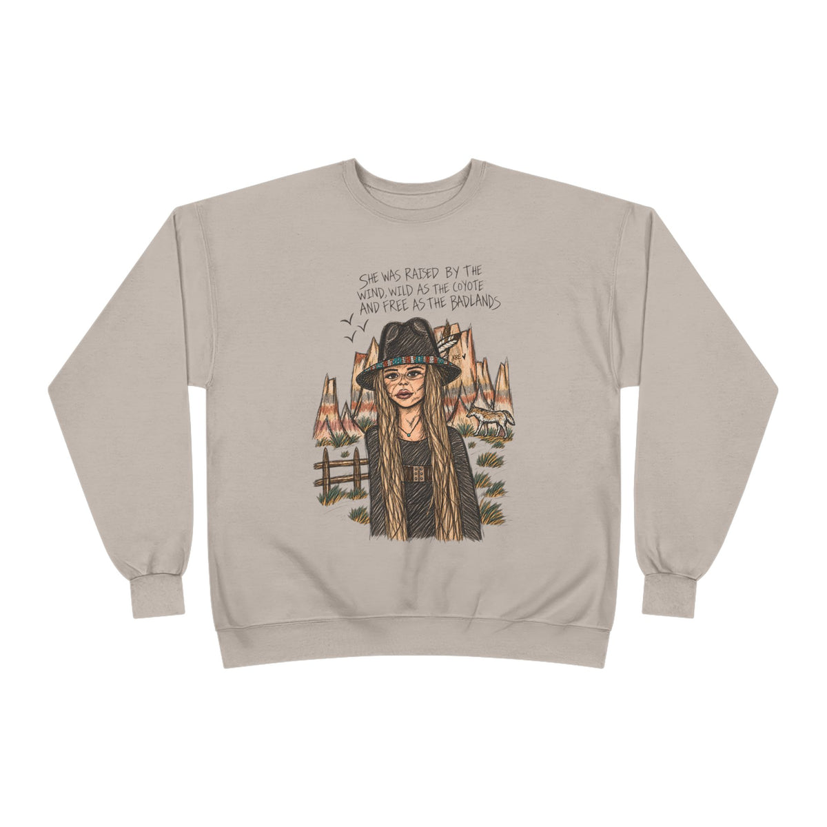 She was as free as the badlands crewneck