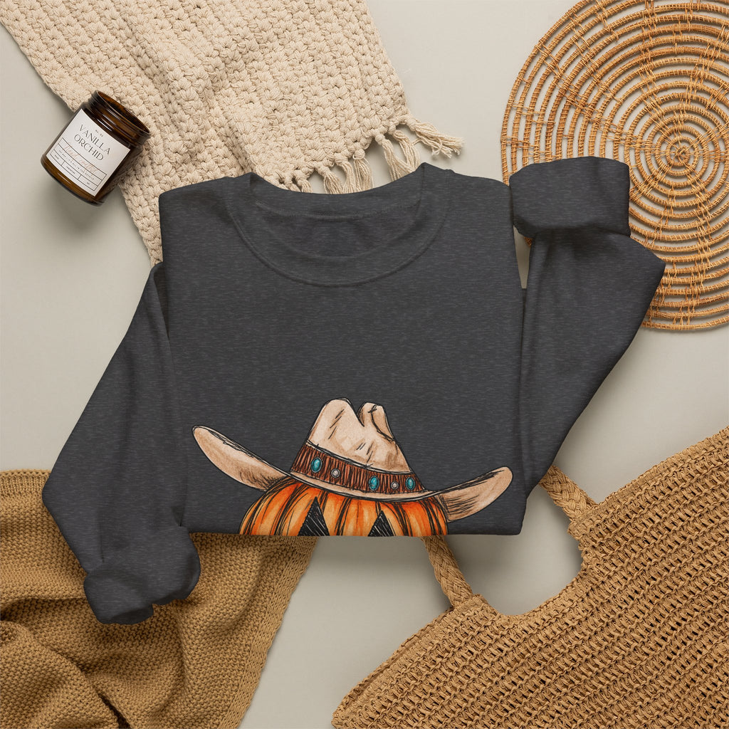 Cowboy pumpkin Crewneck Sweatshirt 
Fall drop