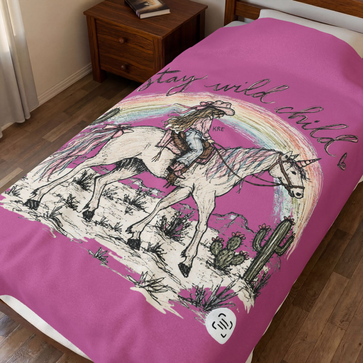 Stay wild child plush blanket