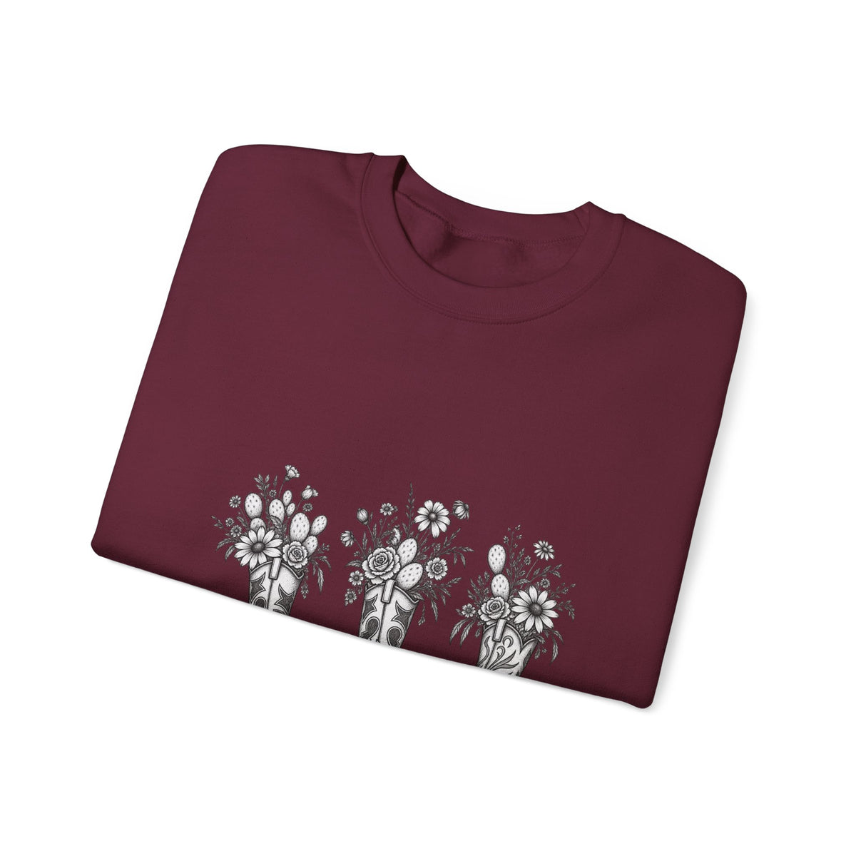 Wild boots & wild flowers Crewneck Sweatshirt