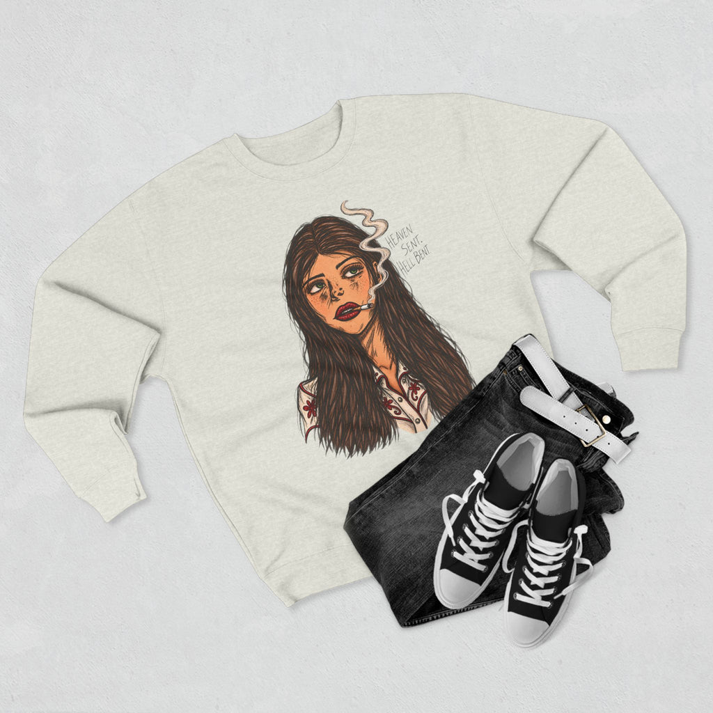 Heaven sent. Hell bound. Crewneck