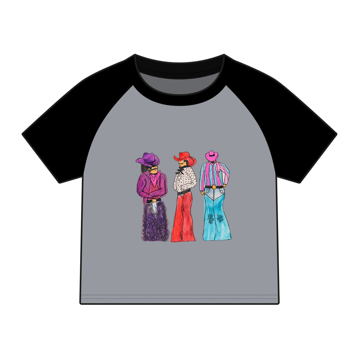 Retro cowboys raglan baby tee