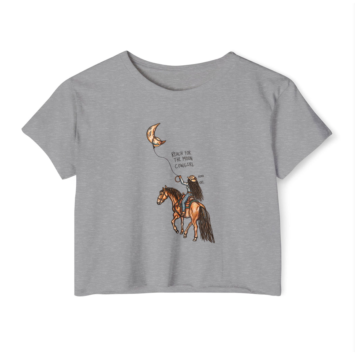 Reach for the moon cowgirl crop top