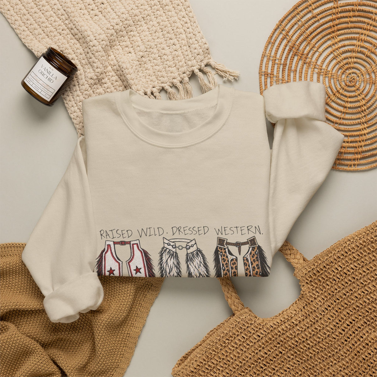Raised wild dressed western Unisex Heavy Blend™ Crewneck Sweatshirt