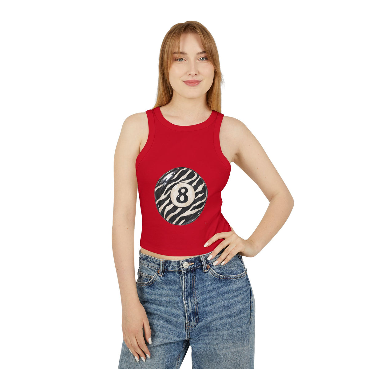 Lucky 8 Women's Micro Rib Racer Tank Top