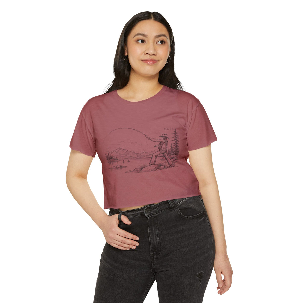 fishing in the dark crop top