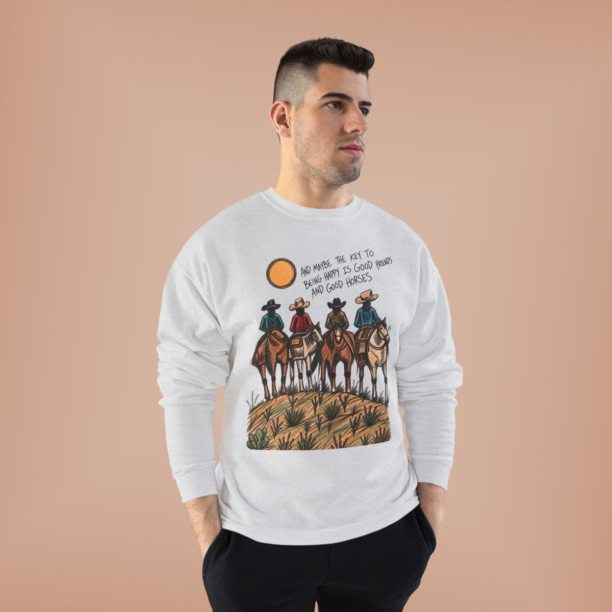 Good friends and good horses crewneck