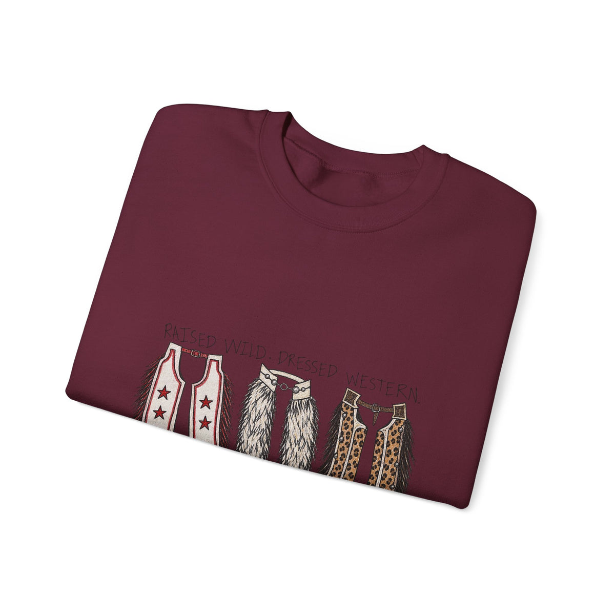 Raised wild dressed western Unisex Heavy Blend™ Crewneck Sweatshirt