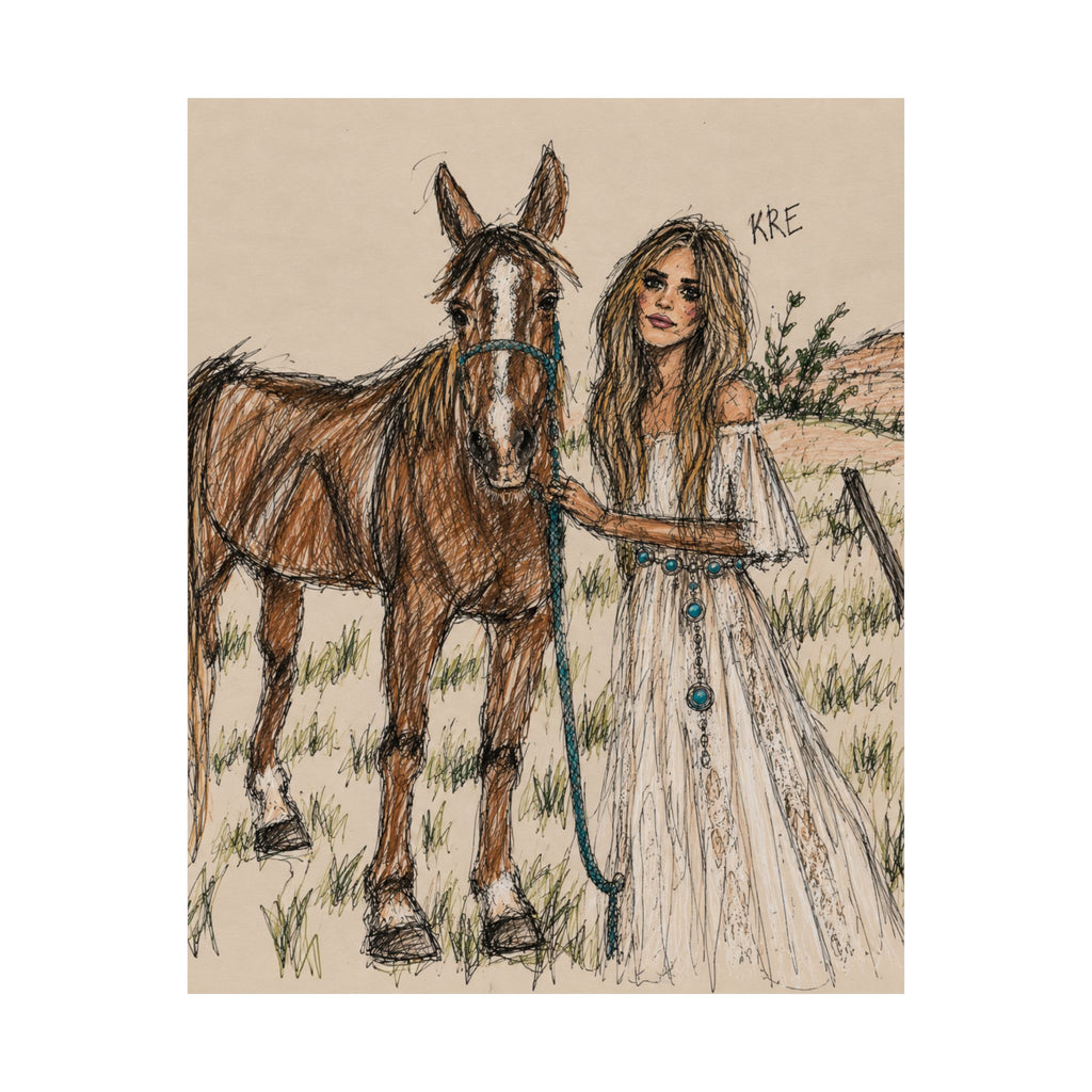 A girl and her horse poster