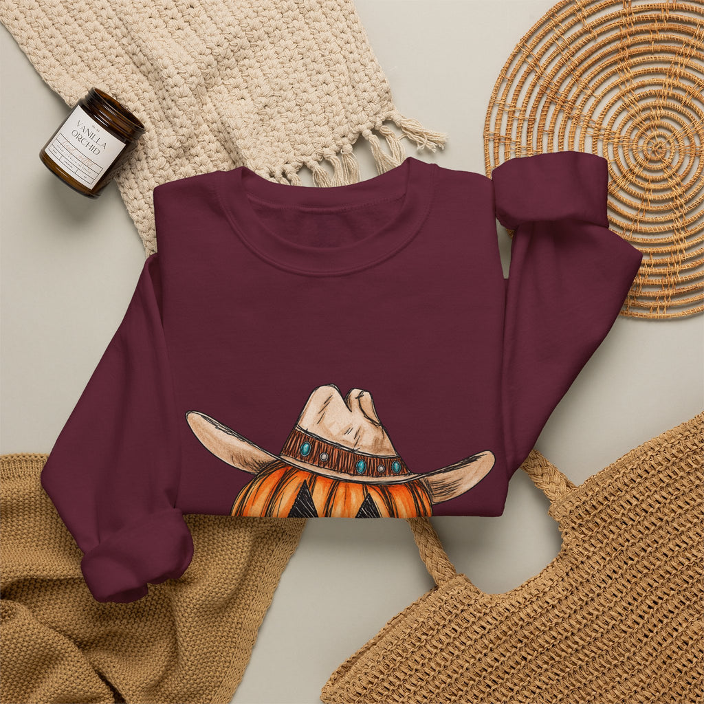 Cowboy pumpkin Crewneck Sweatshirt 
Fall drop