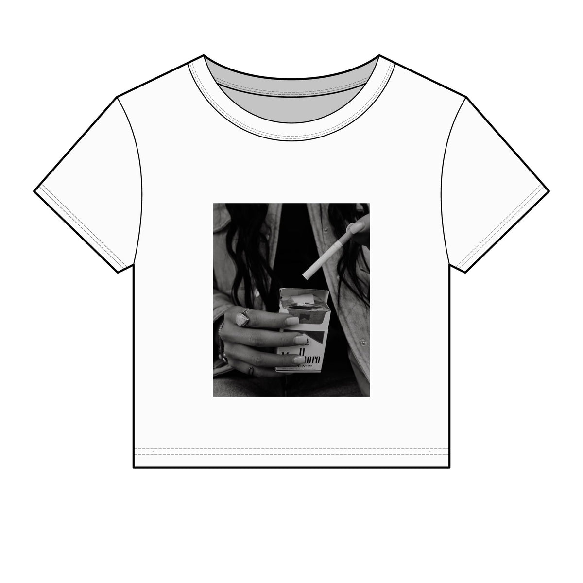 Marbloro cowgirl micro rib baby tee