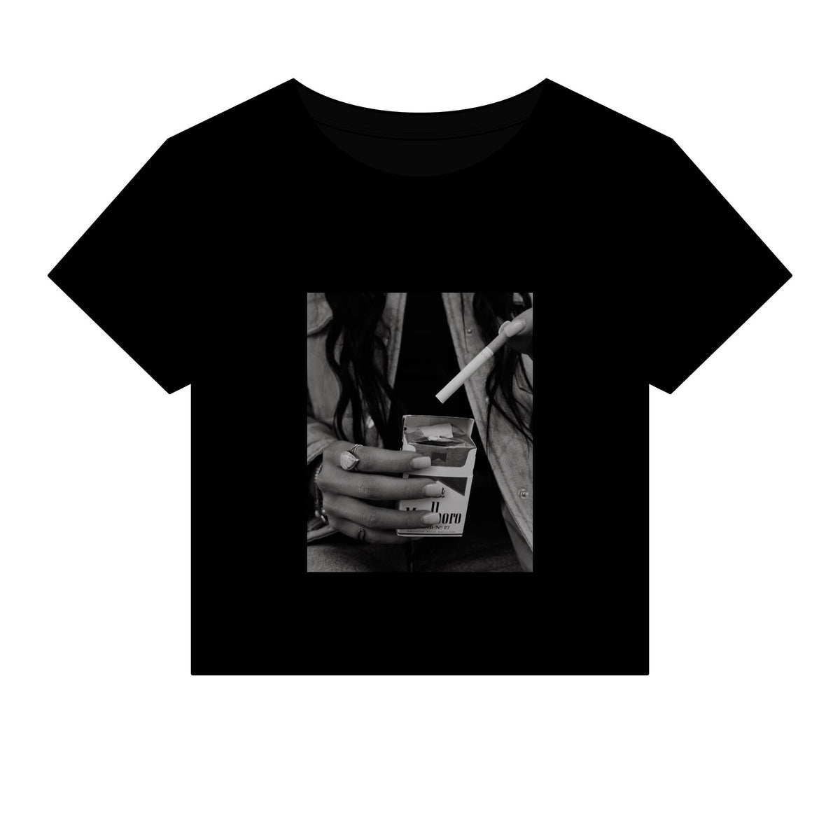Marbloro cowgirl micro rib baby tee