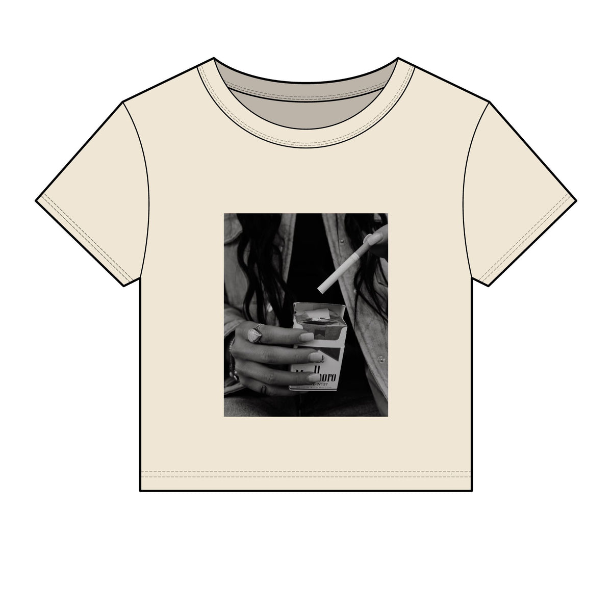 Marbloro cowgirl micro rib baby tee