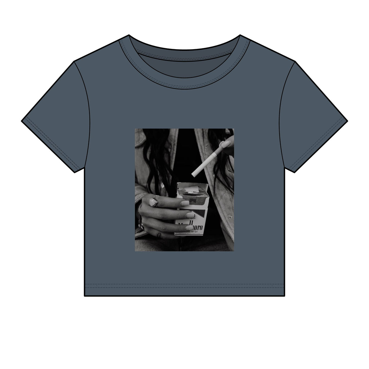 Marbloro cowgirl micro rib baby tee