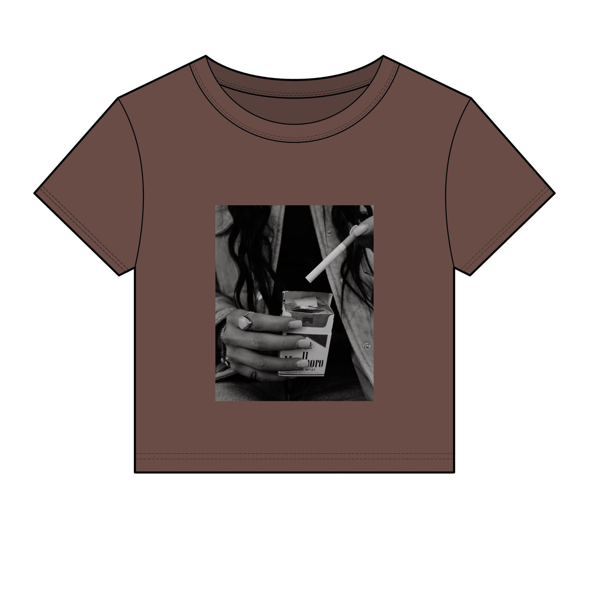 Marbloro cowgirl micro rib baby tee
