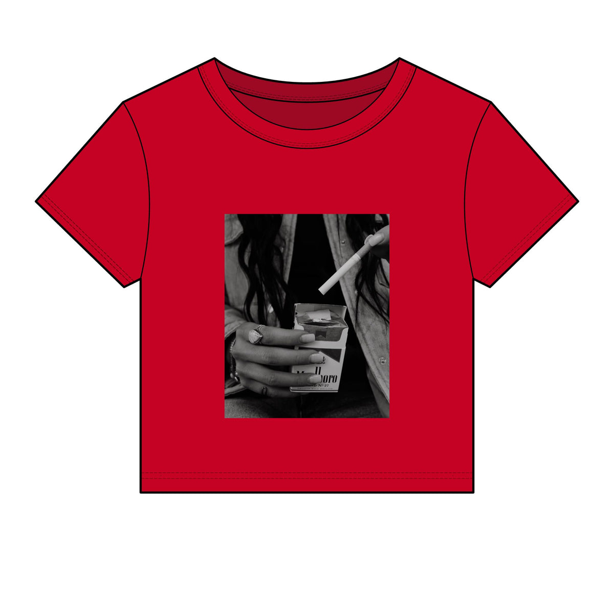 Marbloro cowgirl micro rib baby tee