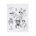 American West Sketch Velveteen Plush Blanket
