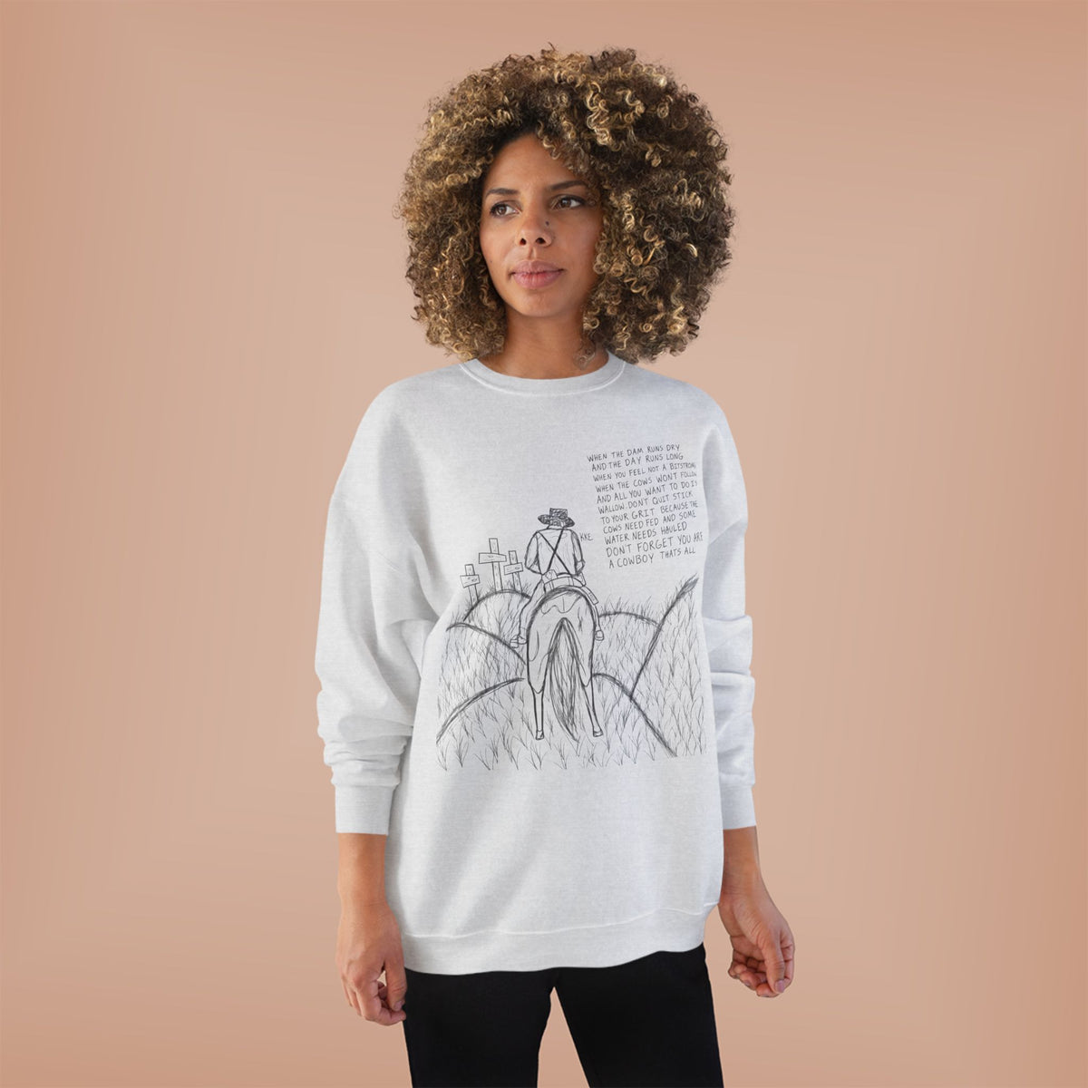 Cowboy that’s all poem crewneck