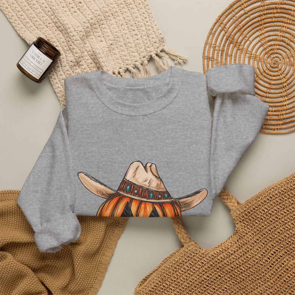 Cowboy pumpkin Crewneck Sweatshirt 
Fall drop