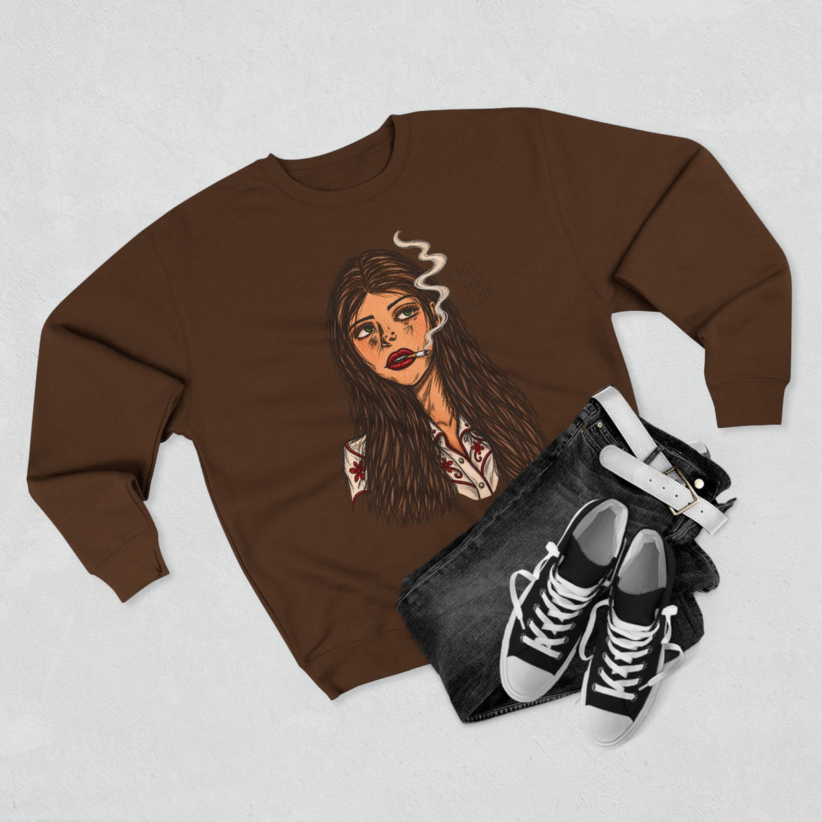 Heaven sent. Hell bound. Crewneck