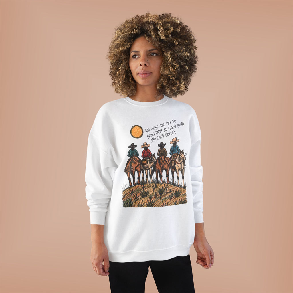 Good friends and good horses crewneck