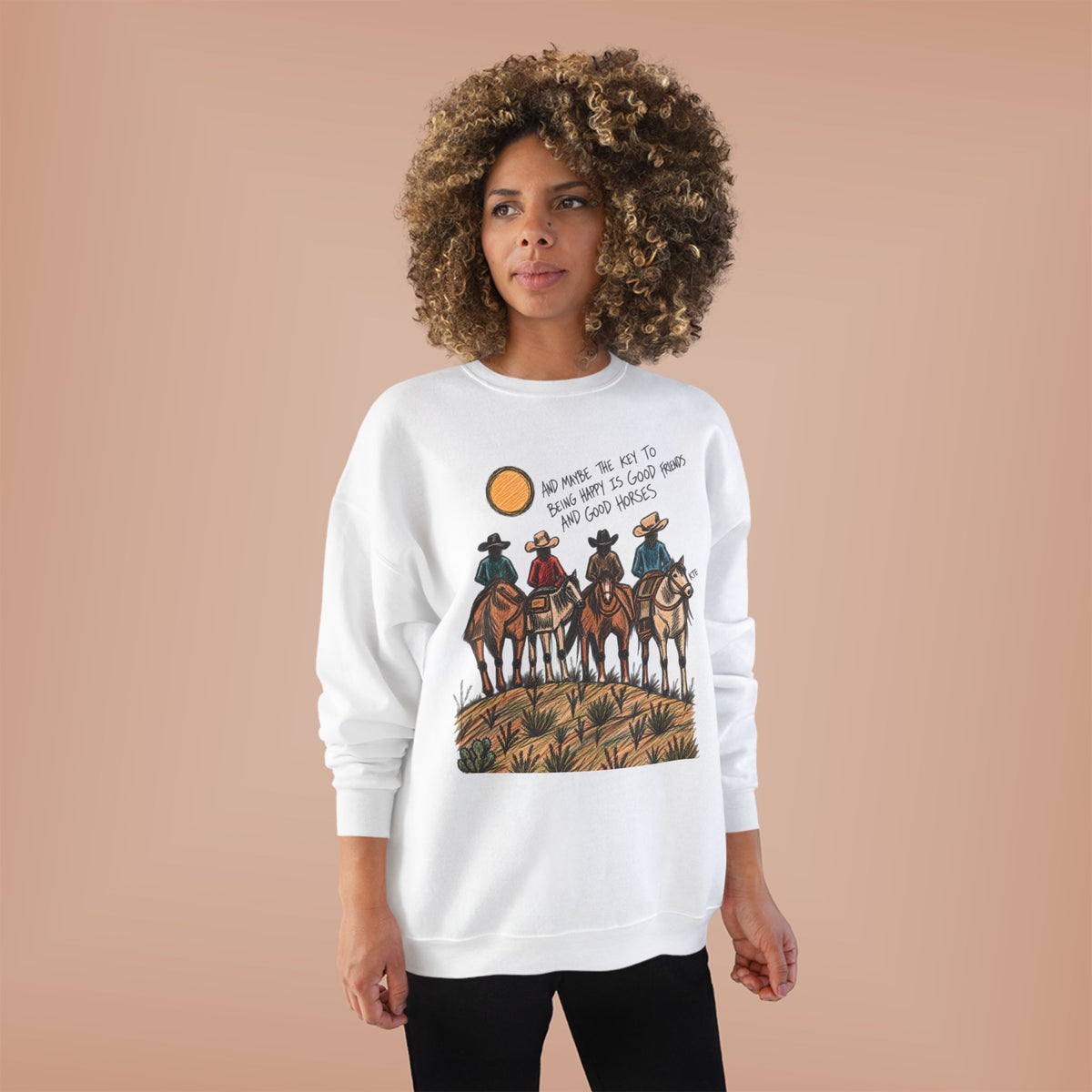 Good friends and good horses crewneck