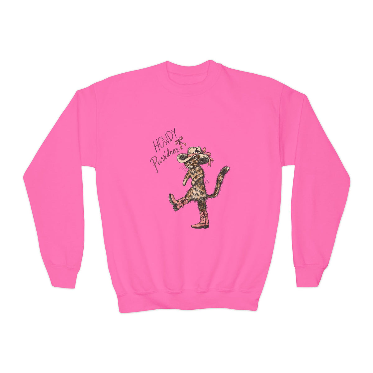 Howdy purr’dner crewneck girls