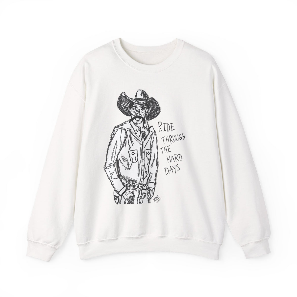 Ride through the hard days suicide prevention crewneck
