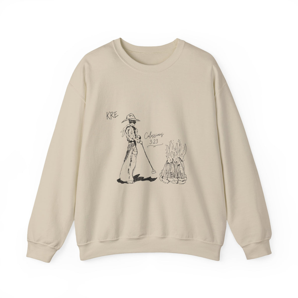 Cowboy bible verse Unisex Heavy Blend™ Crewneck Sweatshirt