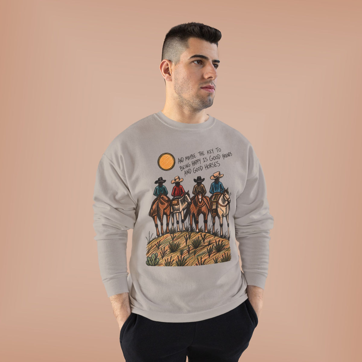 Good friends and good horses crewneck