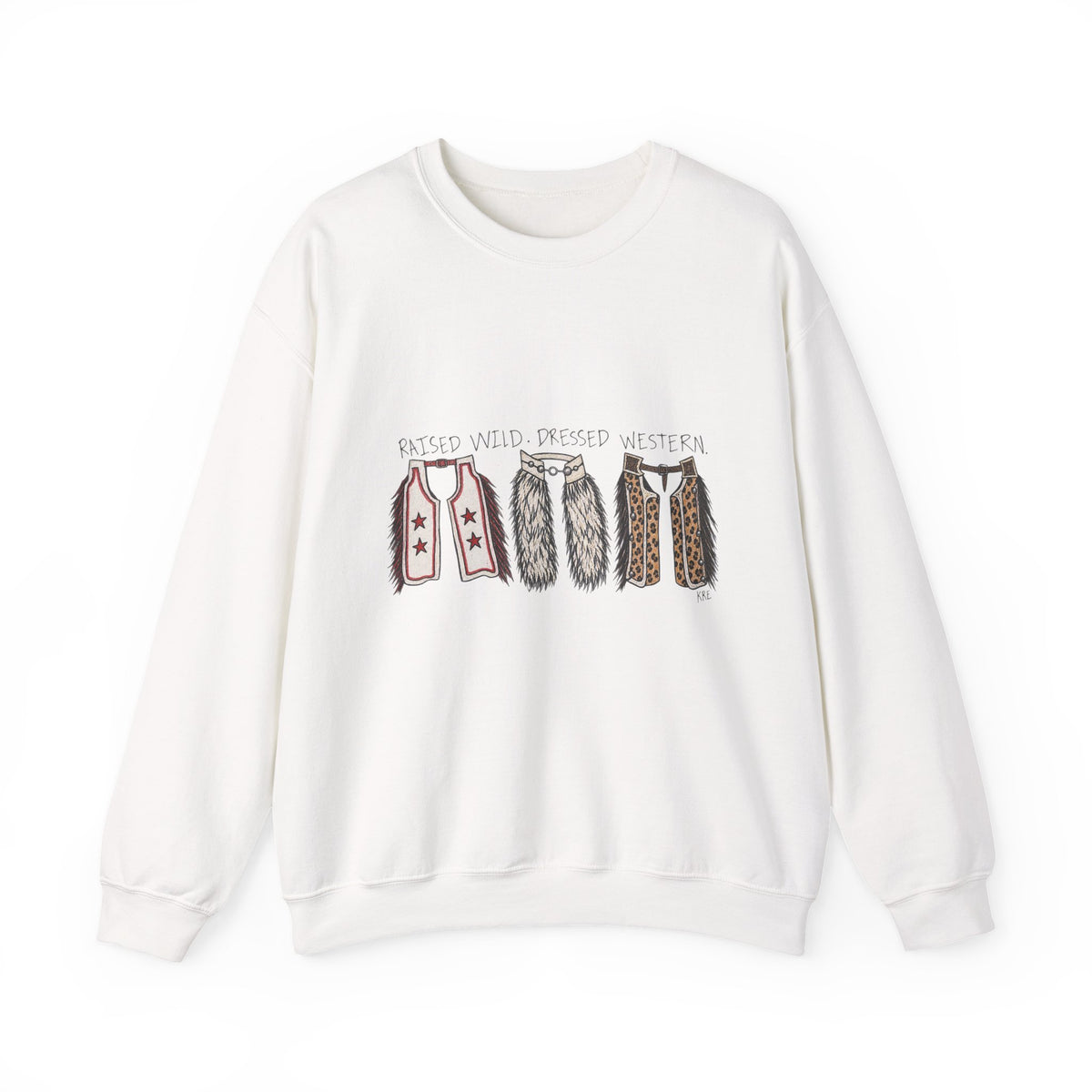 Raised wild dressed western Unisex Heavy Blend™ Crewneck Sweatshirt