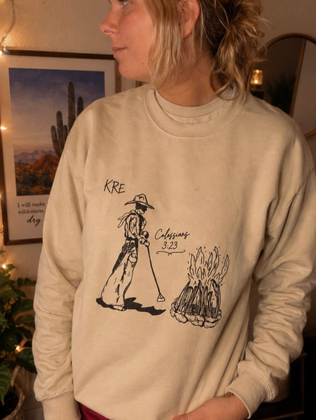 Cowboy bible verse Unisex Heavy Blend™ Crewneck Sweatshirt
